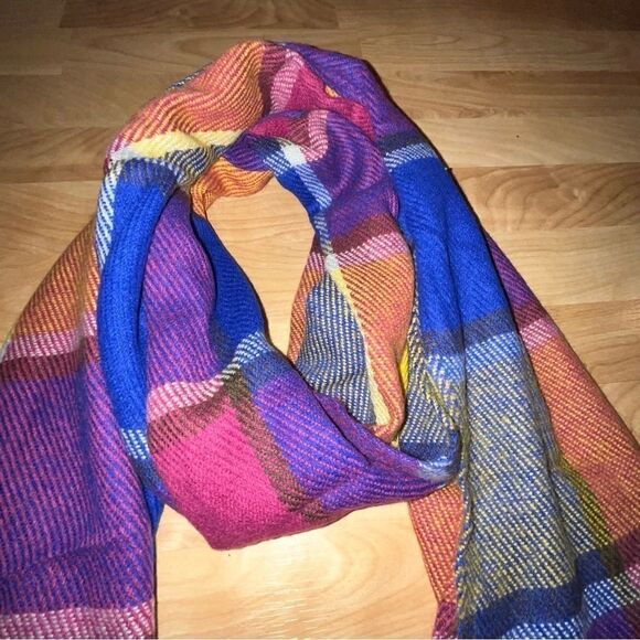 Bright Colorful Plaid Scarf - Picture 3 of 6